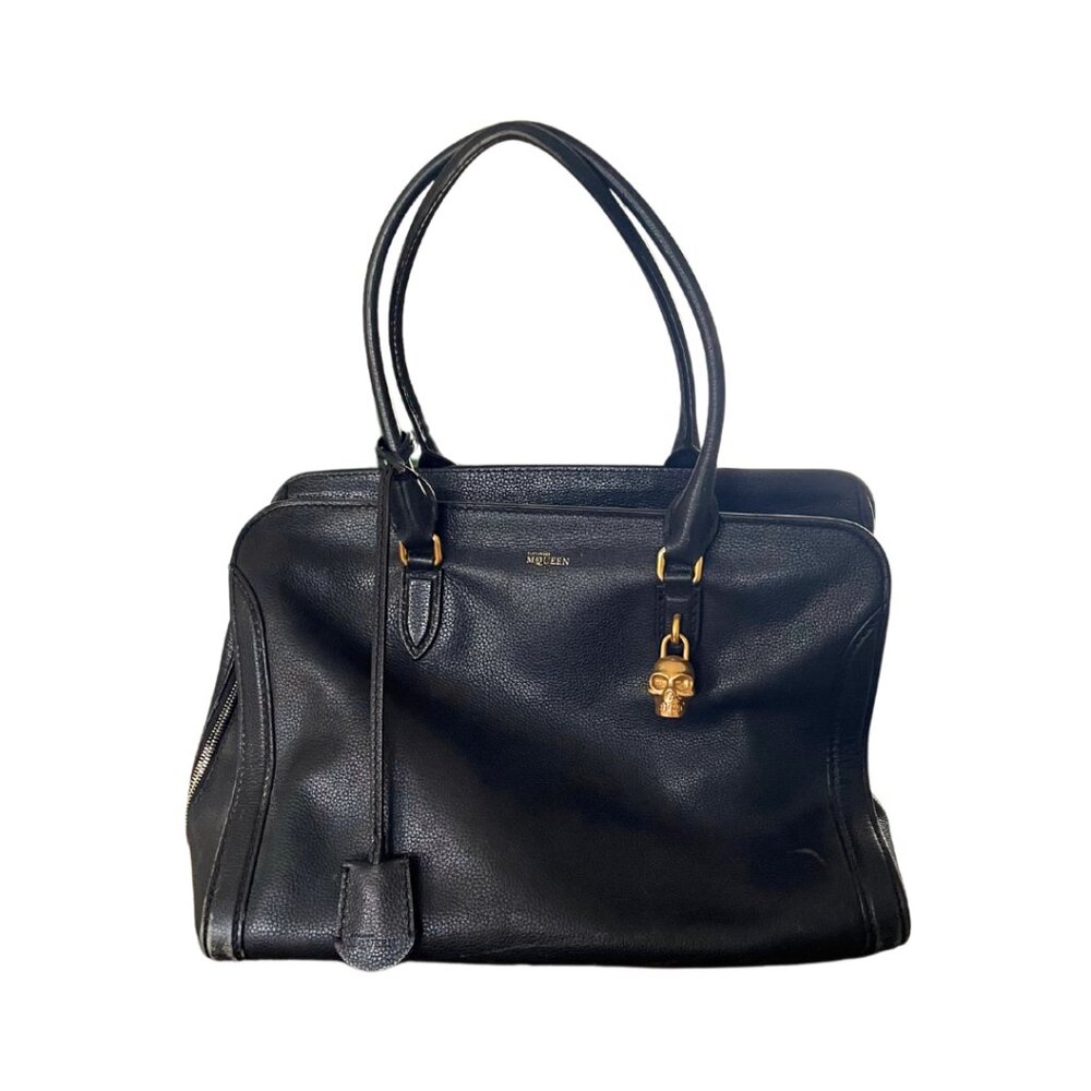 Alexander McQueen Skull Padlock Tote Bag - Black Leather, Gold Hardware